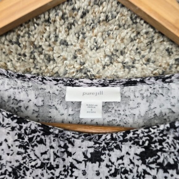 J Jill Pure Jill Top Womens SP Petite Small Black Scoop Neck Blouse Casual - Picture 6 of 7